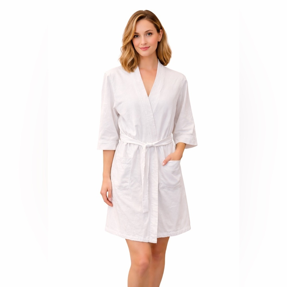 Laura Ashley 100% cotton White Women's Robe size L